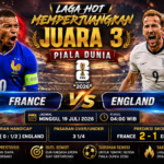 Laga Hot Memperjuangkan Juara 3 Piala Dunia antara France vs England