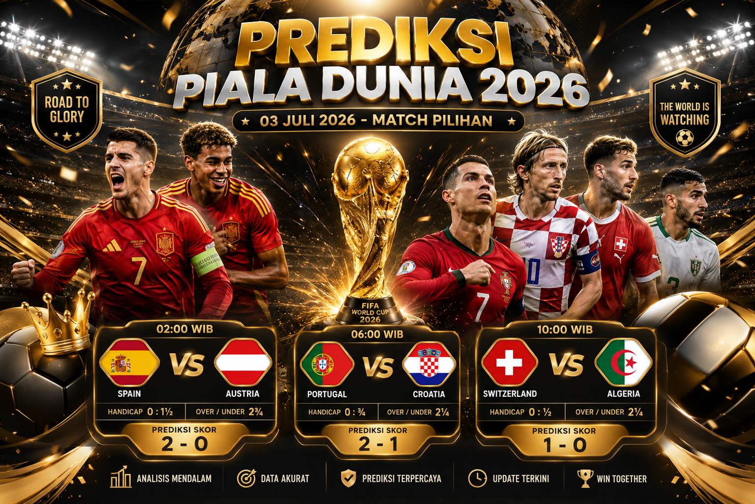 Prediksi Pertandingan Piala Dunia 03 Juli 2026 – Match Pilihan